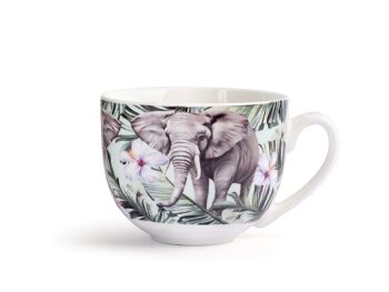 Tasse à thé exotique en porcelaine fine sans assiette avec décorations assorties cc 220. 2