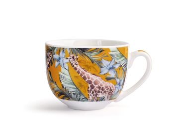 Tasse à thé exotique en porcelaine fine sans assiette avec décorations assorties cc 220. 4