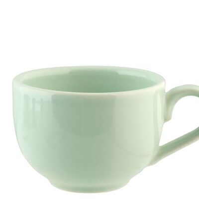 Taza de té de cerámica verde 180 cc sin plato