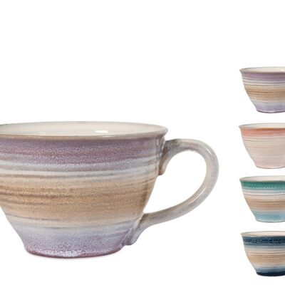 Java tea cup in stoneware without plate assorted colors cc 180