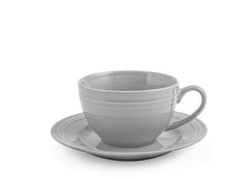 Tasse à thé Loft avec assiette en porcelaine couleurs assorties cc 220. 5