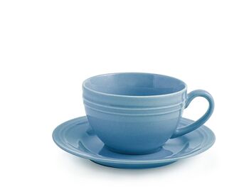 Tasse à thé Loft avec assiette en porcelaine couleurs assorties cc 220. 6