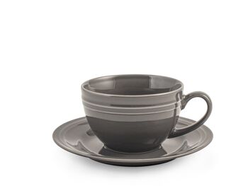 Tasse à thé Loft avec assiette en porcelaine couleurs assorties cc 220. 7