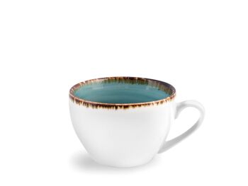 Tasse à thé méditerranéenne sans assiette intérieur blanc extérieur coloris assortis cc 150 8