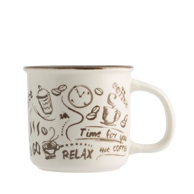 Tasse à thé coffee break en porcelaine fine sans assiette cc 220.