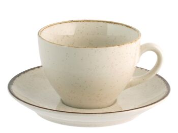 Tasse à thé Pearl en porcelaine de couleurs assorties avec assiette cc 200 6