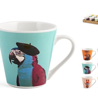 Taza de té sin plato FunnyAnimals en porcelana nueva surtidos colores y decoraciones cc 205..