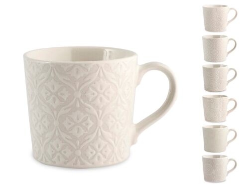 Tazza tè Silhouette in stoneware senza Piatto decoro assortito cc 200