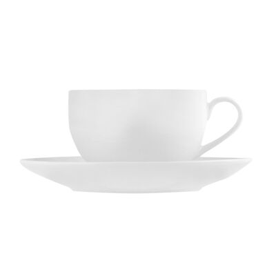 Taza de té Suecia en porcelana blanca con platillo cc 250