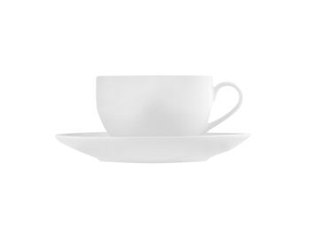 Tasse à thé Suède en porcelaine blanche avec soucoupe cc 250 1