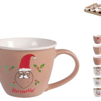 Taza de té de Navidad en porcelana nueva sin plato colores y decoraciones surtidos cc 220in