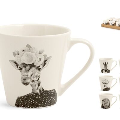 Animals Black & white tea cup without plate in new bone china assorted decorations cc 200..