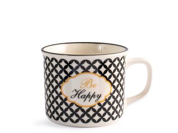 Tasses à thé Black Gold en porcelaine neuve décorée sans assiette cc 220 5