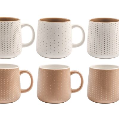 Cinnamon mug in new bone china without plate assorted colors and decorations cc 350