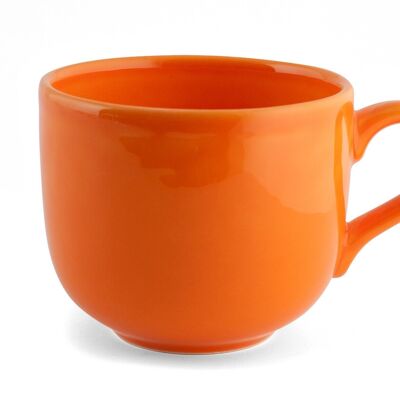 Taza de cerámica jumbo Iris sin plato naranja cc 500