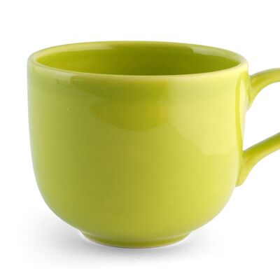 Iris jumbo mug in green ceramic without plate cc 500