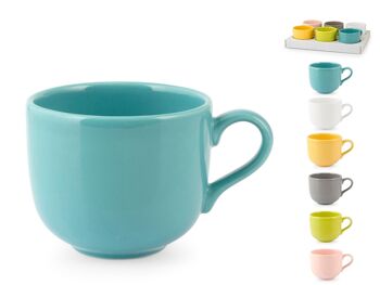 Mug céramique jumbo multicolore sans assiette couleurs assorties cc 500 4