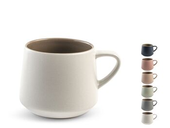 New bone china mug 31 cc décor blush assorti 6