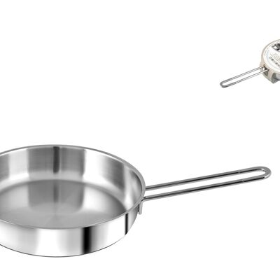 Elodie pan 1 handle in stainless steel with induction bottom cm 20 Lt 1,2