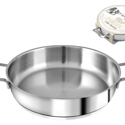 Elodie pan 2 handles in stainless steel with induction bottom cm 22 Lt 1,5