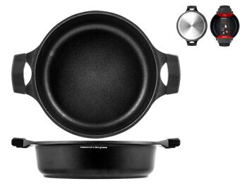 Casserole Borghese Essential en aluminium moulé sous pression avec revêtement antiadhésif Technologie de grenaillage également adaptée à la cuisson sur une plaque à induction de 24 cm Alessandro Borghese - Le luxe de la simplicité 1