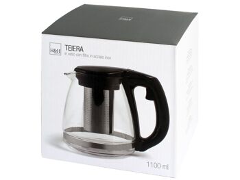 Théière en verre borosilicaté avec filtre en acier inoxydable 1,10 l 2