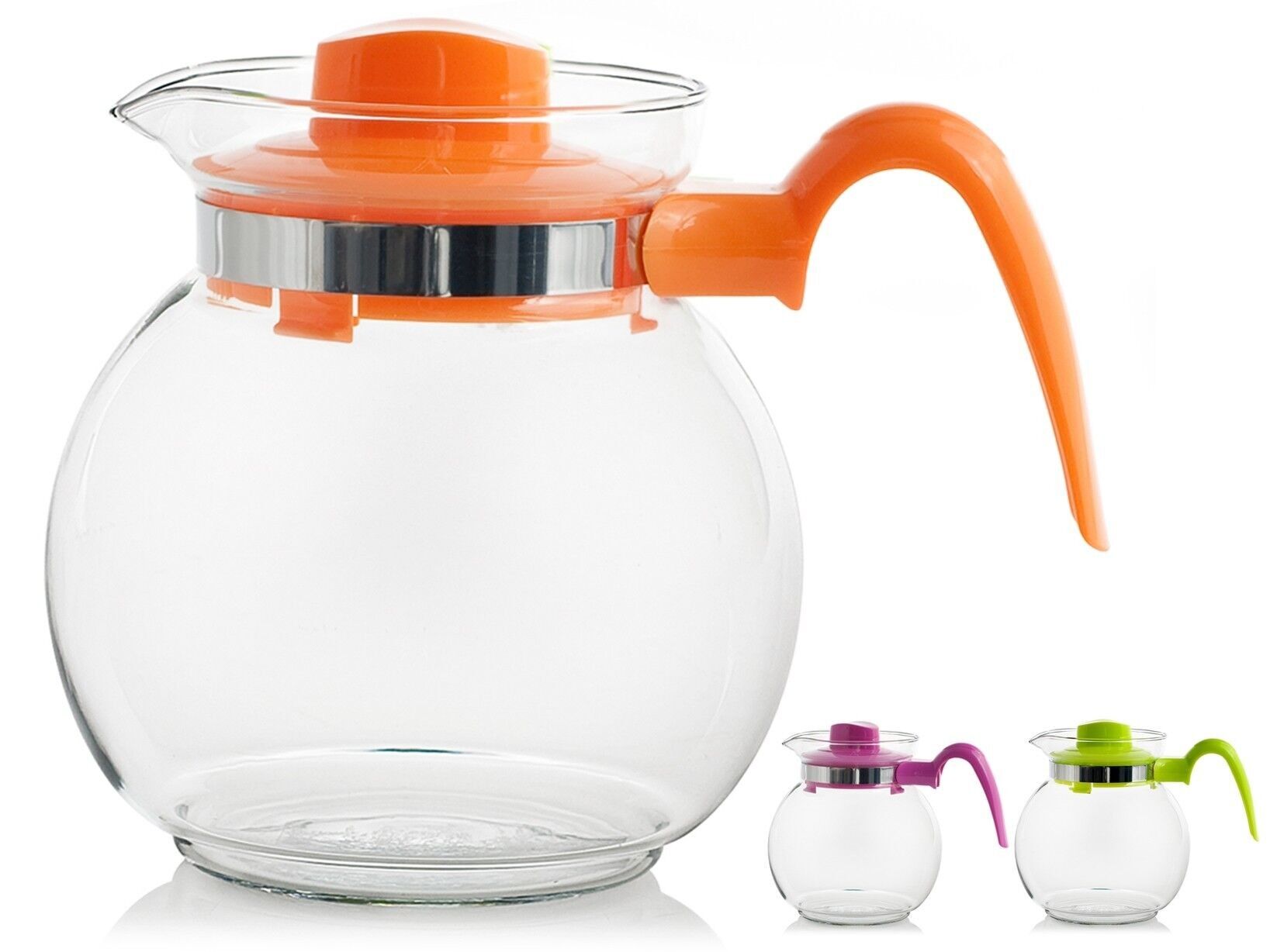 Maya-Teekanne aus Borosilikat mit Henkel und Kunststoffdeckel in verschiedenen Farben Lt 1,5
