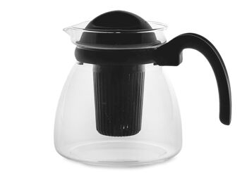Théière Termic Tea en verre borosilicaté avec filtre adapté aux micro-ondes et poignée en plastique noir Lt 1,25 2