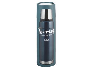 Thermos en acier inoxydable 18/10 bleu Lt 0,8 2