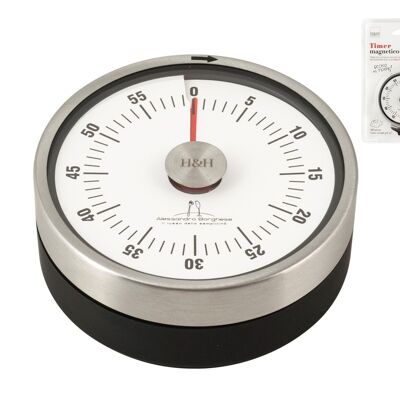 Borghese mechanical kitchen timer with 8 cm magnet. Alessandro Borghese - The luxury of simplicity