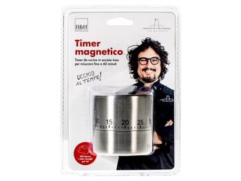 Minuteur de cuisine mécanique Borghese en acier inoxydable cm 6,5x6 h. Alessandro Borghese - Le luxe de la simplicité 5