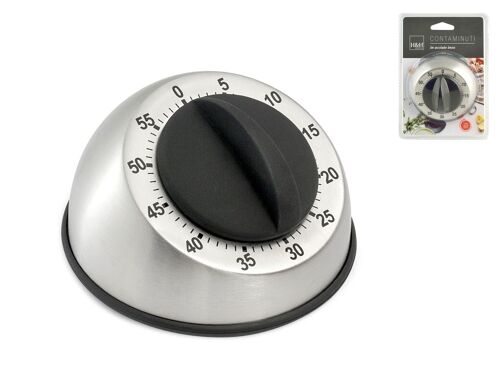 Timer Cucina Meccanico Tondo In Inox Contaminuti