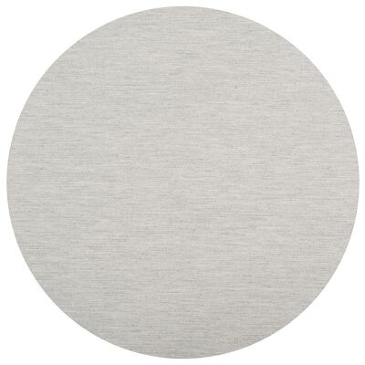 Stain-resistant Jacquard Circle placemat in fabric and 4-layer PVC, pearl gray color 38 cm
