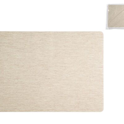 Stain-resistant placemat Jacquard Sofia Linen in beige 4-layer fabric and PVC 31x46 cm