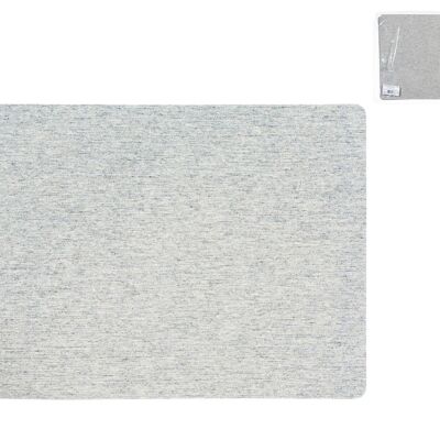 Stain-resistant placemat Jacquard Sofia Perla in fabric and 4-layer gray PVC 31x46 cm