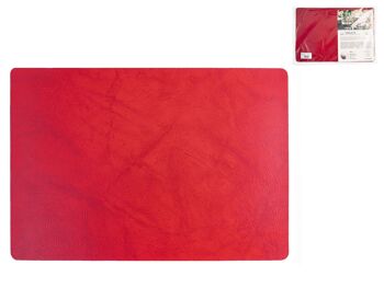 Set de table anti-taches Lago Chio en tissu rouge et PVC 4 couches 31x46 cm 4