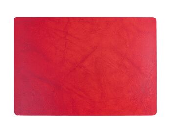 Set de table anti-taches Lago Chio en tissu rouge et PVC 4 couches 31x46 cm 6