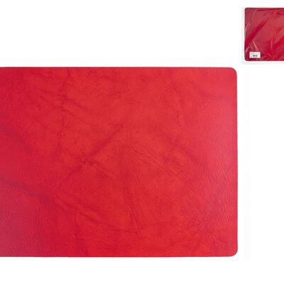 Set de table anti-taches Lago Chio en tissu rouge et PVC 4 couches 31x46 cm