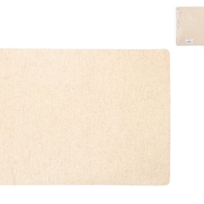 Stain-resistant raw linen placemat in ivory 4-layer fabric and PVC 31x46 cm