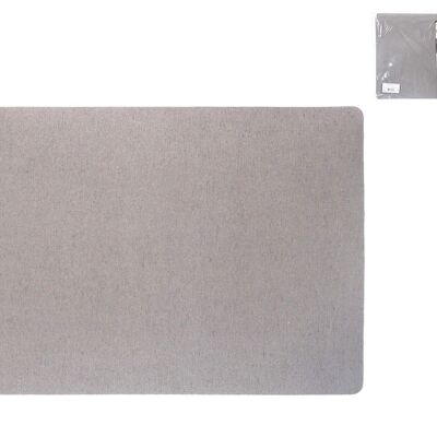 Mantel individual Lino Gris Piedra antimanchas de tejido y PVC 4 capas gris 31x46 cm