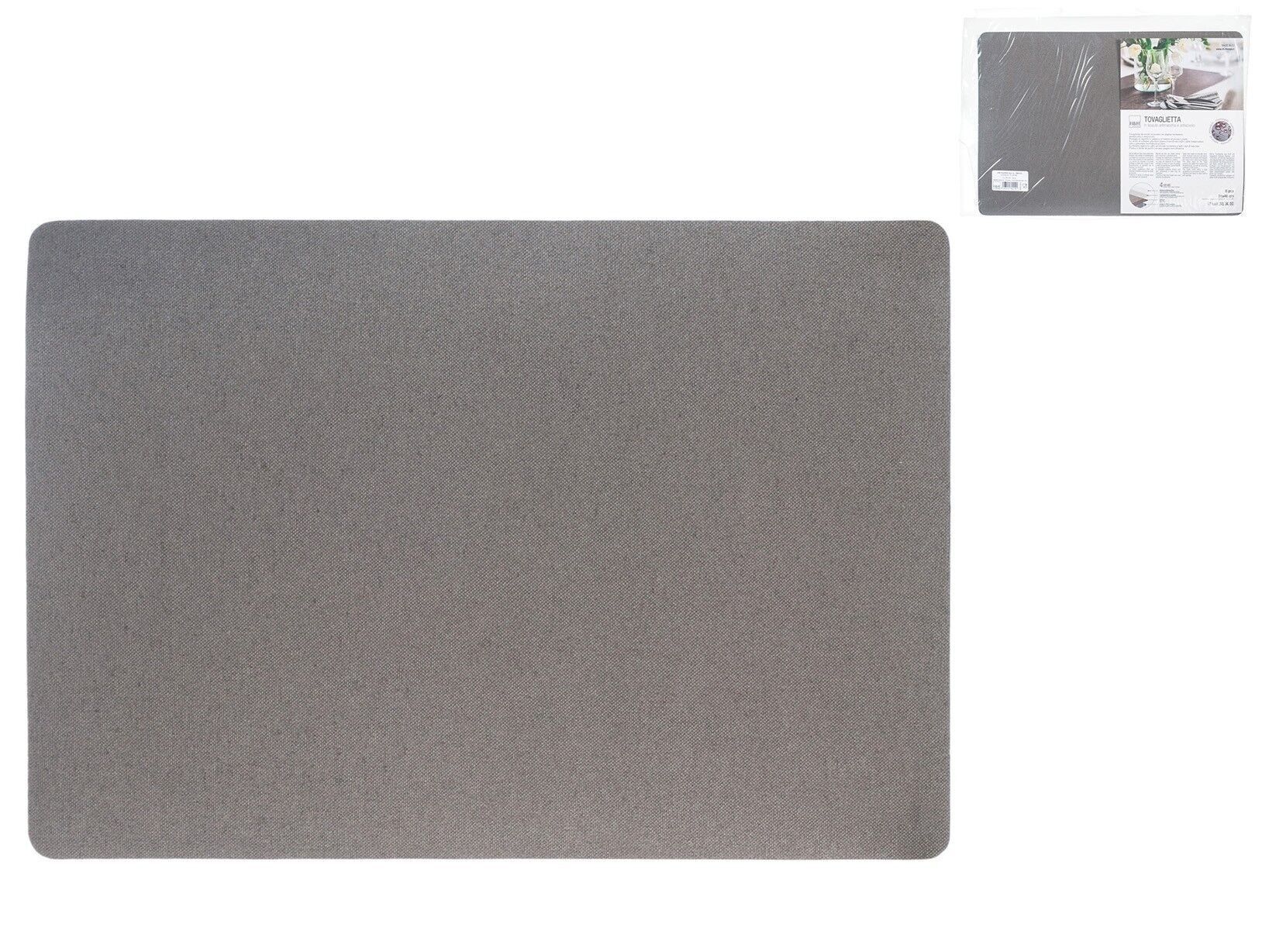 Mantel individual antimanchas Pizarra de tejido y PVC 4 capas gris 31x46 cm
