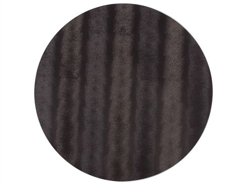 Tovaglietta antimacchia Polyline Circle in tessuto e PVC 4 strati color nero satinato cm 38