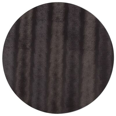 Tovaglietta antimacchia Polyline Circle in tessuto e PVC 4 strati color nero satinato cm 38