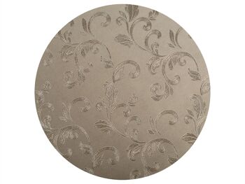 Set de table anti-taches Polyline Circle en tissu et PVC 4 couches, décoré de couleur gris tourterelle 38 cm 1