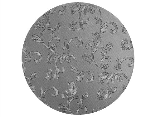 Tovaglietta antimacchia Polyline Circle in tessuto e PVC 4 strati colore antracite decorata cm 38