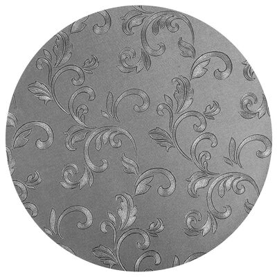 Polyline Circle stain-resistant placemat in fabric and 4-layer PVC, anthracite color decorated 38 cm