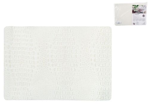 Tovaglietta antimacchia Polyline Coko Blanco in tessuto e PVC 4 strati avorio cm 31x46