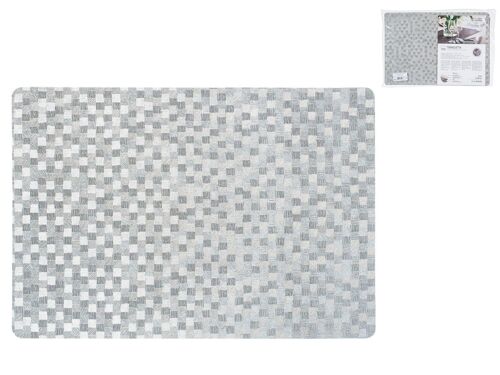 Tovaglietta antimacchia Polyline Dijon Plata in tessuto e PVC 4 strati argento cm 31x46