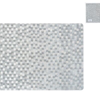 Tovaglietta antimacchia Polyline Dijon Plata in tessuto e PVC 4 strati argento cm 31x46