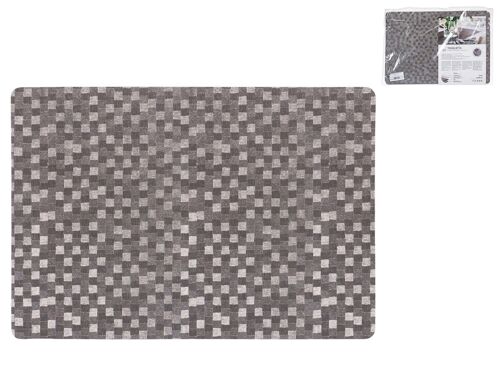 Tovaglietta antimacchia Polyline Dijon Stone in tessuto e PVC 4 strati marrone cm 31x46